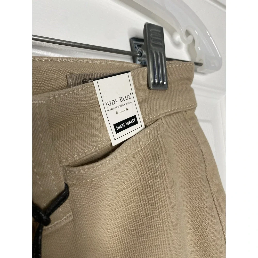 Judy Blue Women's Wide Leg High Waist Crop Jeans Khaki Garmet‎ Dyed 5/27 New - Picture 3 of 8